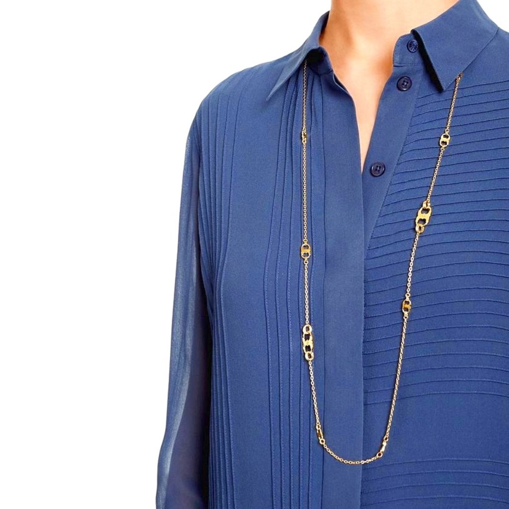 NWT Tory Burch Gemini Link Convertible Rosary Long Necklace Rtl $245